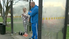 Bus stop blonde gets Lambo pickup for fuck & facial